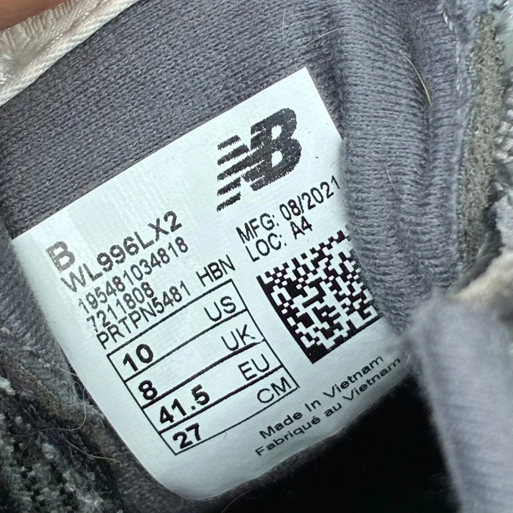New Balance 996v2 Womens Sneaker Gray Running Shoe Size 10 B